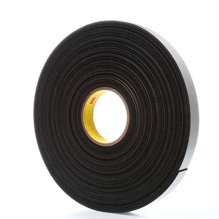 3M Vinyl Foam Tape 4516, Black, 1 In X 36 Yd, 62 Mil 7000047493